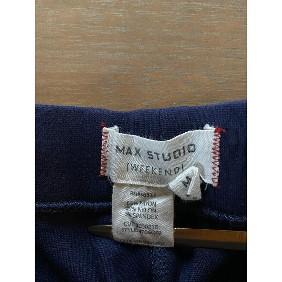 Max Studio Weekend Medium Blue Pants Leggings Pull On Ponte Knit Women's - Picture 3 of 9